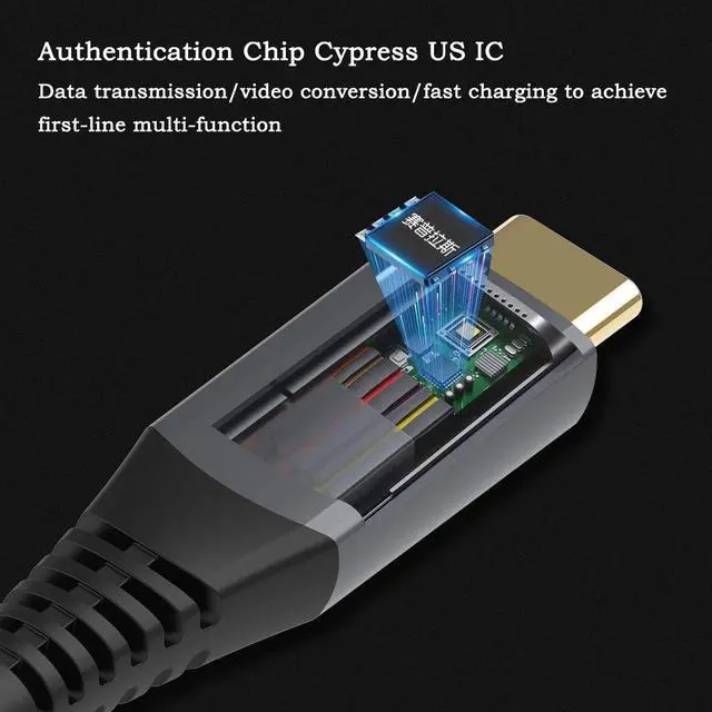 Alt view image 6 of 7 - 1.2m/3.9ft USB4 Cable Thunderbolt 4 8K@60Hz 40Gbps USB Type C to Type C Data Transfer Cable 100W 5A Fast Charging for Macbook Pro eokCXOY
