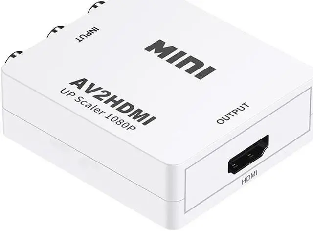 Alt view image 2 of 7 - RCA to HDMI Converter 1080P RCA CVBS AV to HDMI Video Audio Adapter For PS2 Xbox VHS VCR Support PAL/NTSC