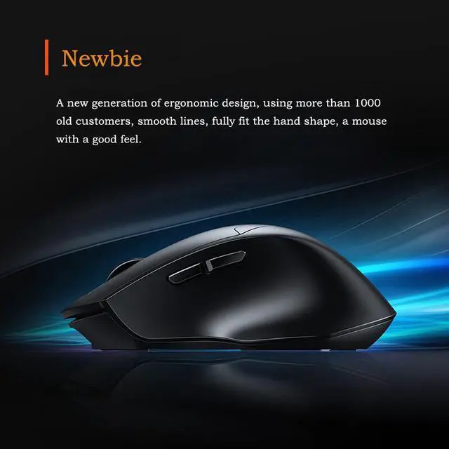 Alt view image 6 of 7 - Multimode Wireless Mouse 2.4G + Bluetooth 3.0 5.0 Mice Universal Ergonomic Office Portable Mouse 1600DPI Rechargeable for Laptop Pad Mobile