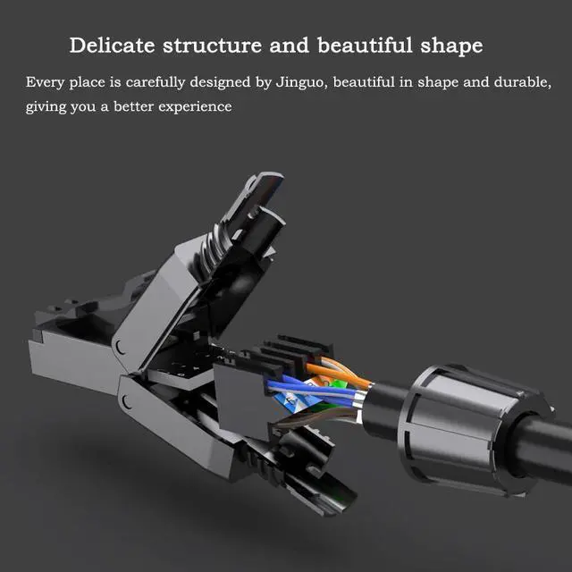 Alt view image 3 of 7 - 1Pcs Category 8 Pressure-free Crystal Head Reusable CAT8 Network Cable Connector Head 10 Gigabit Shielded RJ45 Computer