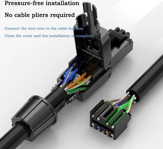 Alt view image 4 of 7 - 1Pcs Category 8 Pressure-free Crystal Head Reusable CAT8 Network Cable Connector Head 10 Gigabit Shielded RJ45 Computer