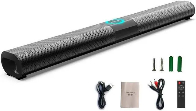 Main image of Wired & Wireless Bluetooth Speaker Home Theater TV Soundbar 3D Stereo Surround Subwoofer Powerful Sound Bar with RGB Color Lighting FM Radio Remote Control
