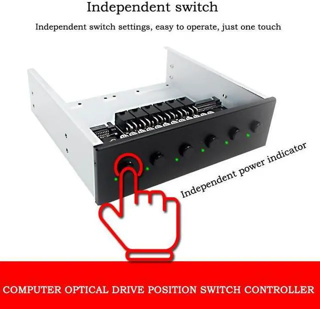 Alt view image 2 of 7 - Desktop Computer Front Panel 6 Hard Disk Control System 6 SATA 15Pin Hard Disk Power Control RAID Hard Disk Management System for 2.5" 3.5" 5.25" HDD SSD Power Switch