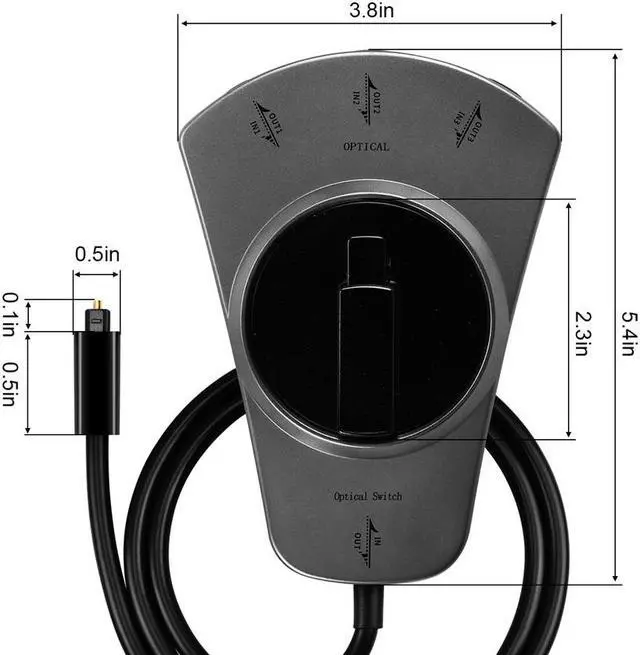 Alt view image 3 of 7 - Optical Splitter Cable 1 in to 3 out 3 Ports Splitter Digital Optical Audio Cable Toslink Adapter Converter TV DVD Speaker