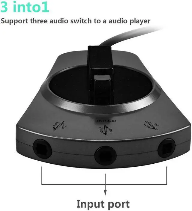 Alt view image 4 of 7 - Optical Splitter Cable 1 in to 3 out 3 Ports Splitter Digital Optical Audio Cable Toslink Adapter Converter TV DVD Speaker