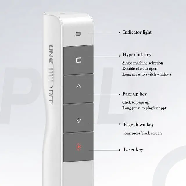 Alt view image 2 of 7 - Wireless Presenter Pen 2.4Ghz USB B Adapter Handheld Remote Control Chargeable Pointer Red Pen PPT Power Point Presentation Pointer
