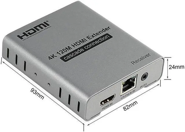 Alt view image 6 of 6 - 4K 120M HDMI Extender Cascade Connection Over CAT5e CAT6 RJ45 Ethernet LAN Network Cable Extension Splitter Transmitter Receiver