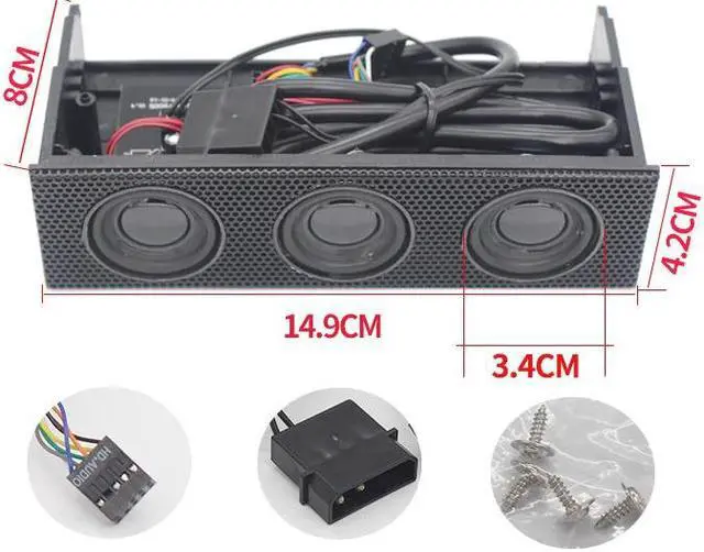 Alt view image 4 of 5 - 5.25" Internal Stereo Surround Speaker PC Front Panel Computer Case Built-in Music Loudspeakers