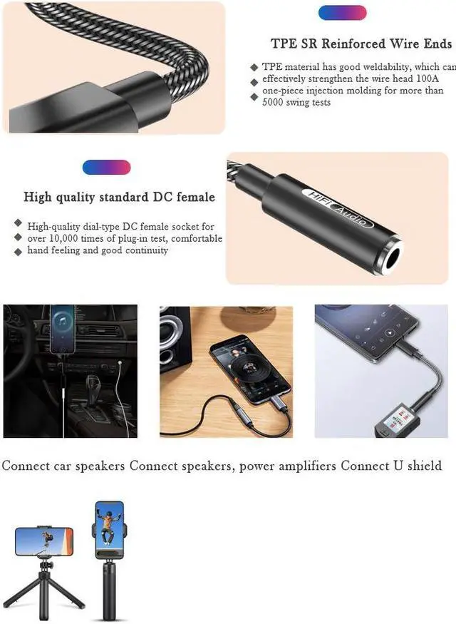 Alt view image 6 of 7 - 2 Pack USB Type C to 3.5mm Female Headphone Jack Adapter USB C to Aux Audio Dongle Cable Cord Realtek ALC5686 Chip