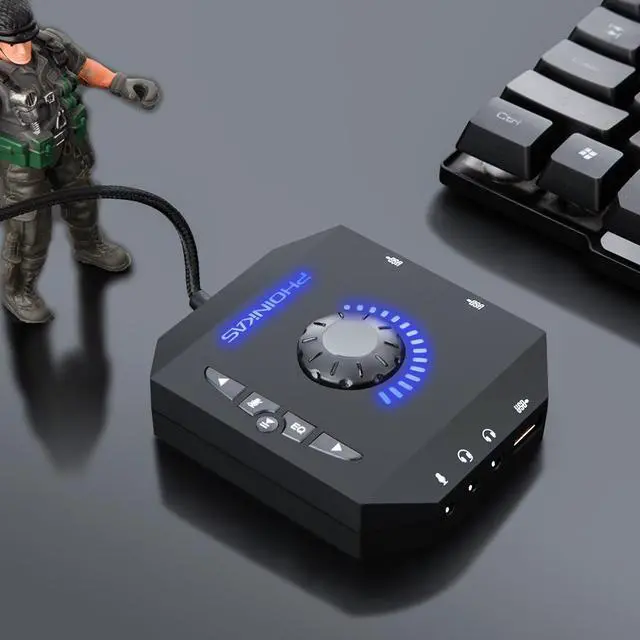 Alt view image 3 of 7 - Profession Computer USB Sound Card 7.1 Channel Audio Adapter Converter Audio Interface for PC Laptop External Sound Card
