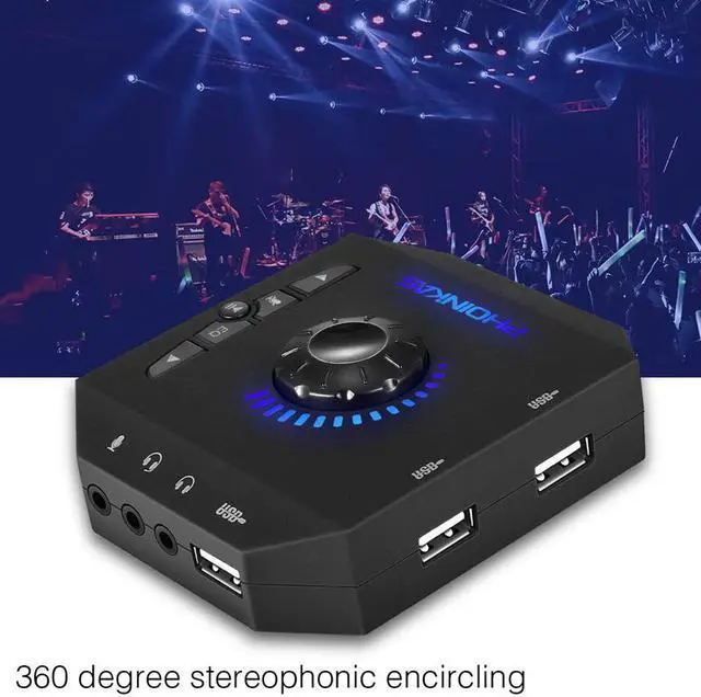 Alt view image 2 of 7 - Profession Computer USB Sound Card 7.1 Channel Audio Adapter Converter Audio Interface for PC Laptop External Sound Card