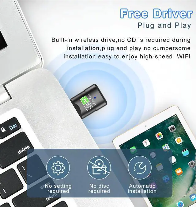 Alt view image 3 of 7 - Free Driver USB Wifi Adapter 600Mbps 2.4/5.8GHz Dual Band USB Ethernet PC Wireless Network Card Lan Wifi Dongle Receiver