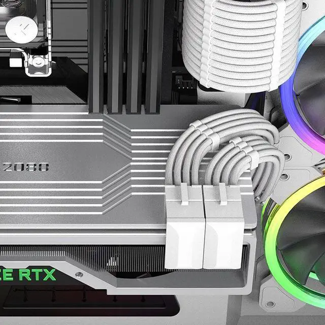 Alt view image 5 of 7 - White 8pin Graphics Card Power Connector 180° Turning Steering Head ,Computer GPU Power Supply Connector 8PIN Adapter 180° Turning(2 PACK One Positive Direction and One Negative Direction )
