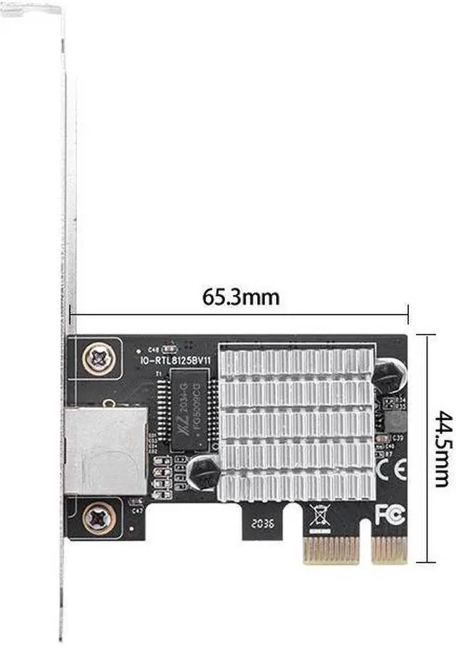 Alt view image 7 of 7 - 2.5 Gigabit Ethernet PCI Express Network Interface Card 10/100/1000/25000 Mbps PCI-E Network Interface Card RJ45 LAN Intel I225 Chipset