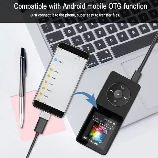 Alt view image 4 of 7 - Mp3 Player with Bluetooth 4.0 64GB HD Video MP3 MP4 Music Player with Speaker Portable HiFi Sound with FM Radio, Voice Recorder, E-Book for Student Walkman