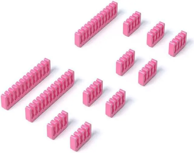 Alt view image 2 of 7 - 10 Pieces Set Cable Comb 24pin x2 , 8pin x8 for 3.0-3.6 mm Cable Wire Clip Computer Extension Cord Organizer 6+2/8/24 Pin Computer Cable Manager- Pink