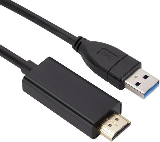 Alt view image 2 of 7 - 6.6FT USB to HDMI Adapter Cable for Mac OS Windows 10/8/7/Vista/XP, USB 3.0 to HDMI Male HD 1080P Monitor Display Audio Video Converter Cord