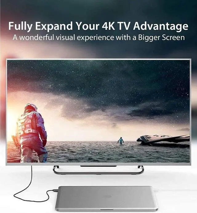 Alt view image 6 of 7 - 6.6FT USB to HDMI Adapter Cable for Mac OS Windows 10/8/7/Vista/XP, USB 3.0 to HDMI Male HD 1080P Monitor Display Audio Video Converter Cord