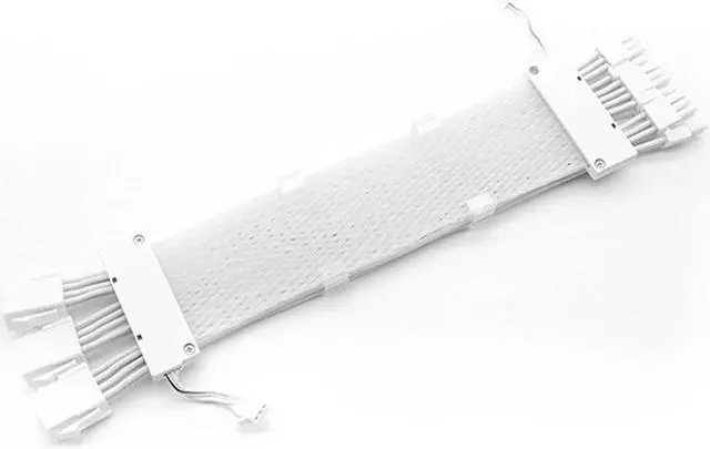 Alt view image 4 of 7 - 3 x 8P(6+2P) Transparent Net Shell White Wire Chassis Graphics Card Extension Cable Triple 8Pin Motherboard GPU Extension Neon RGB Cable