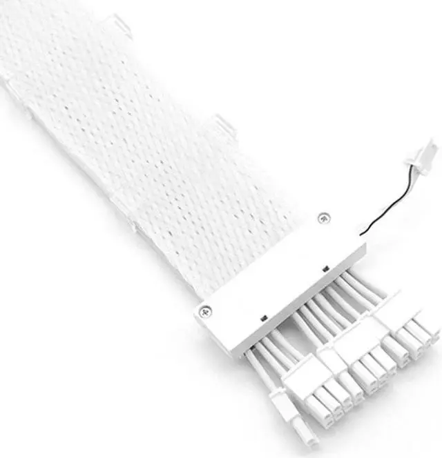 Alt view image 5 of 7 - 3 x 8P(6+2P) Transparent Net Shell White Wire Chassis Graphics Card Extension Cable Triple 8Pin Motherboard GPU Extension Neon RGB Cable