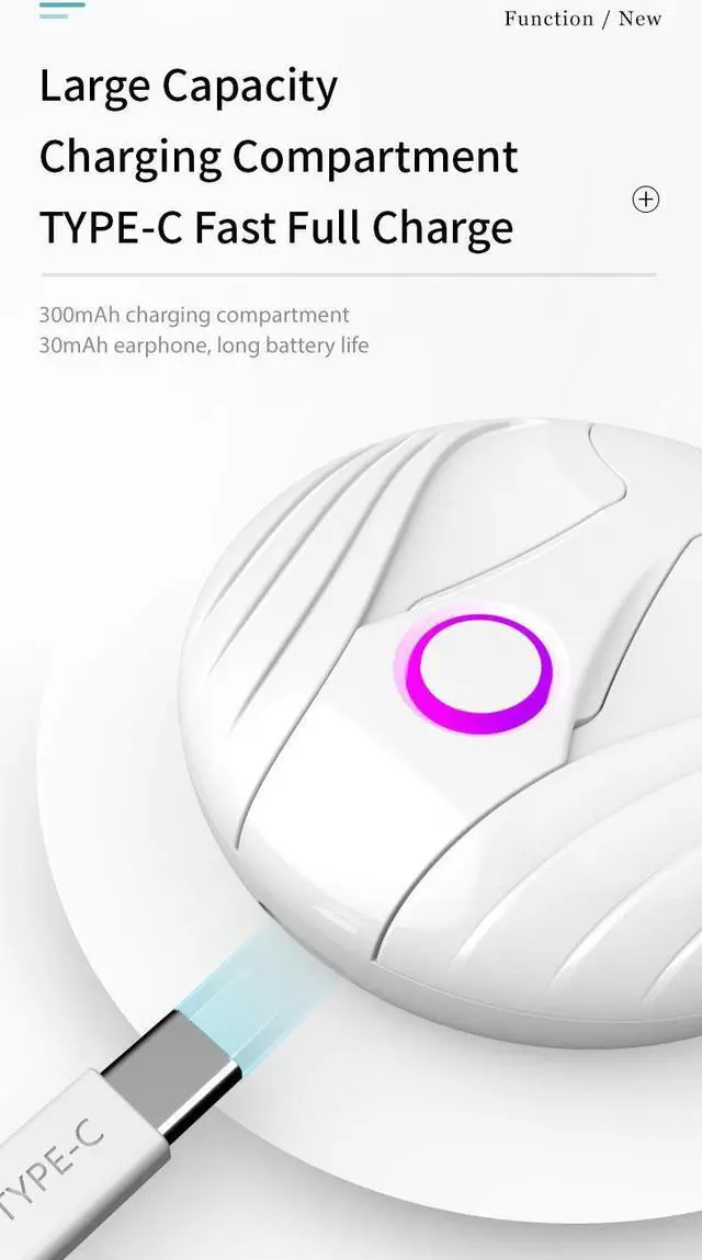 Alt view image 3 of 7 - Angel Wings In-Ear Bluetooth TWS Headphone Headset Touch Control HiFi Stereo Noise Reduction Earphone with Microphone