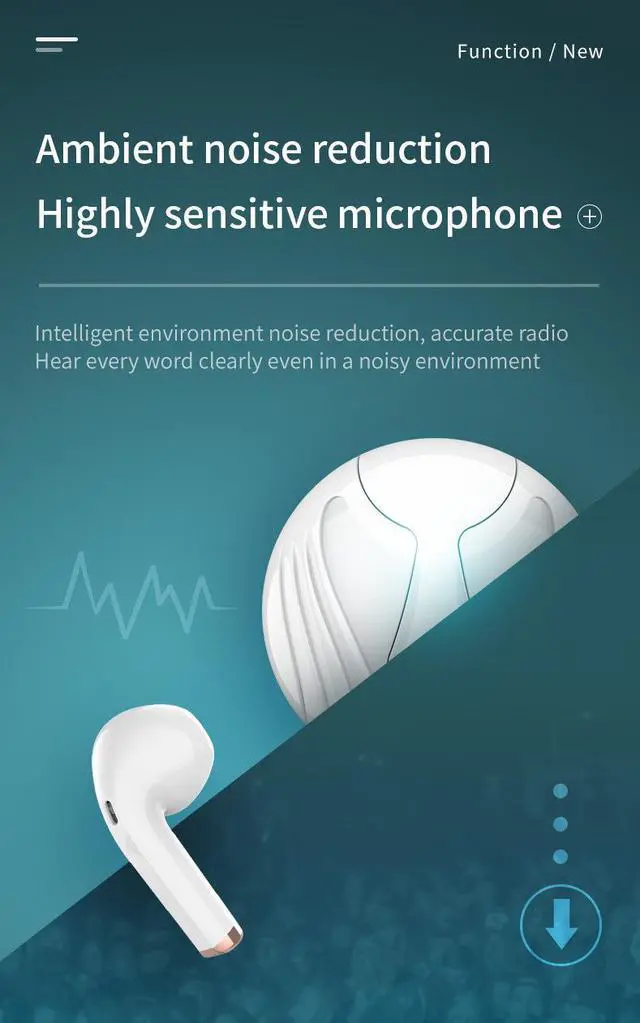 Alt view image 6 of 7 - Angel Wings In-Ear Bluetooth TWS Headphone Headset Touch Control HiFi Stereo Noise Reduction Earphone with Microphone