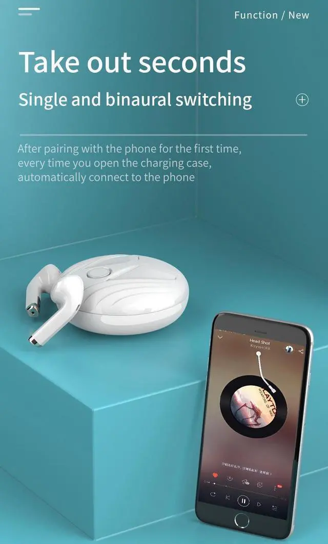 Alt view image 7 of 7 - Angel Wings In-Ear Bluetooth TWS Headphone Headset Touch Control HiFi Stereo Noise Reduction Earphone with Microphone