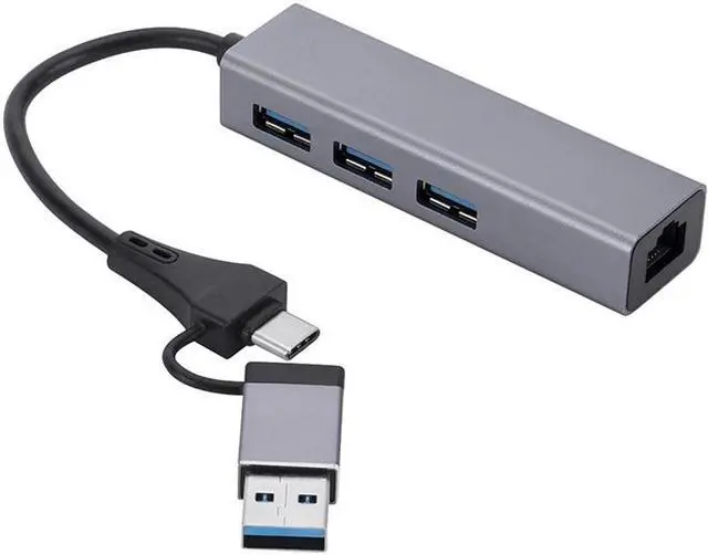 Main image of Usb 3.0 Hub Gigabit Ethernet Type-c To Network Adapter USB/ USB-c To Rj45 Lan Port 3 Ports Usb3.0 Splitter for Laptop PC
