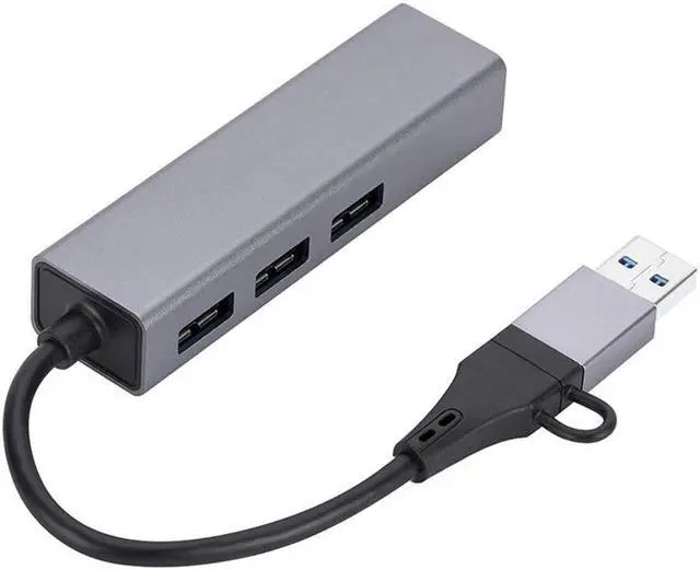 Alt view image 4 of 6 - Usb 3.0 Hub Gigabit Ethernet Type-c To Network Adapter USB/ USB-c To Rj45 Lan Port 3 Ports Usb3.0 Splitter for Laptop PC