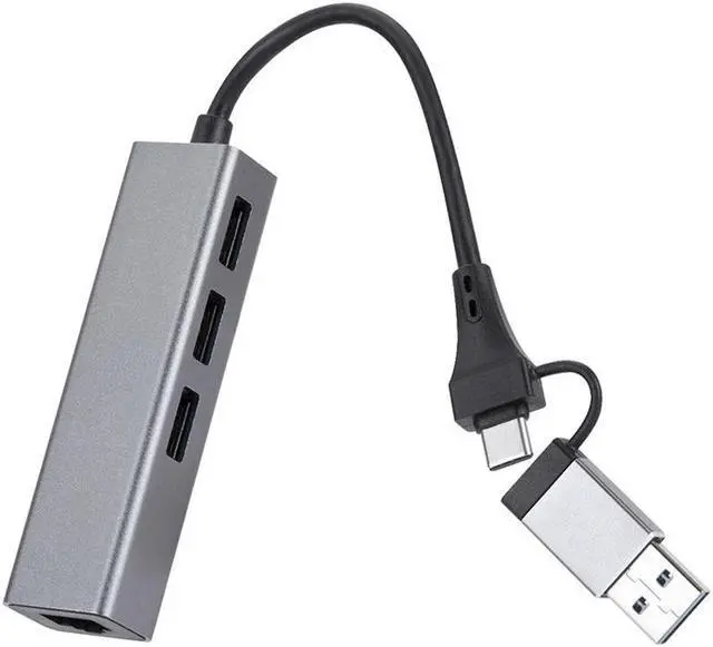Alt view image 2 of 6 - Usb 3.0 Hub Gigabit Ethernet Type-c To Network Adapter USB/ USB-c To Rj45 Lan Port 3 Ports Usb3.0 Splitter for Laptop PC