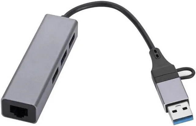 Alt view image 5 of 6 - Usb 3.0 Hub Gigabit Ethernet Type-c To Network Adapter USB/ USB-c To Rj45 Lan Port 3 Ports Usb3.0 Splitter for Laptop PC
