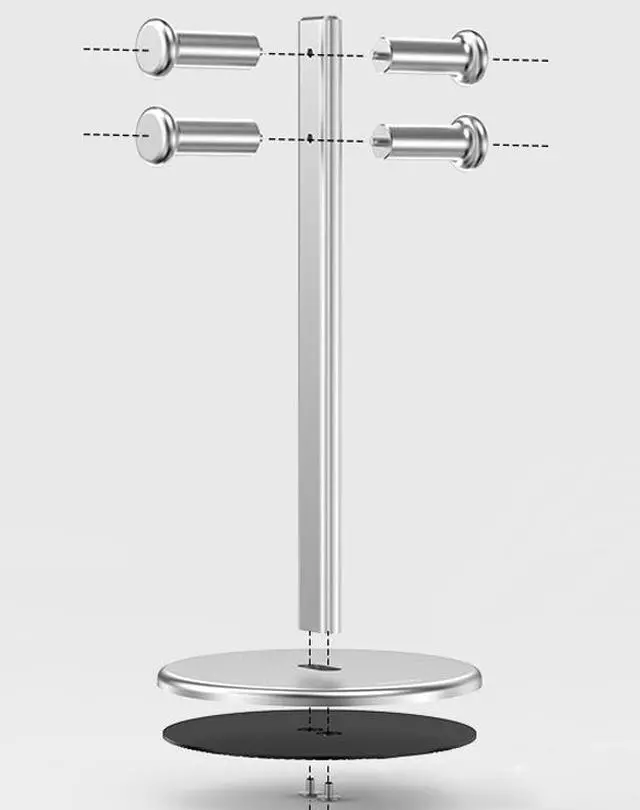 Alt view image 5 of 7 - Aluminum Alloy Gaming Headset Stand All Metal Headphone Support Dual Brace Over Ear Headset Bracket Rack