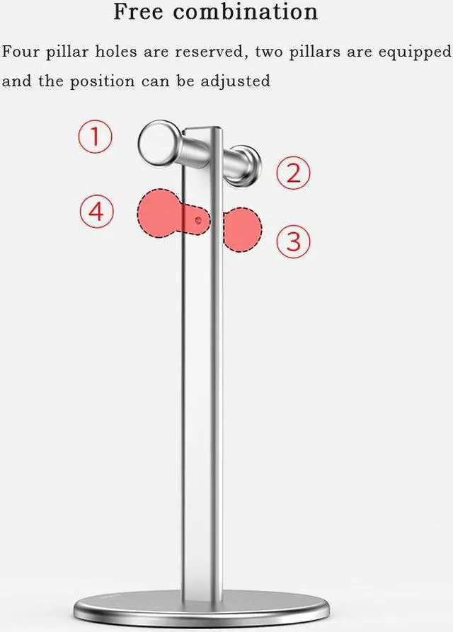 Alt view image 6 of 7 - Aluminum Alloy Gaming Headset Stand All Metal Headphone Support Dual Brace Over Ear Headset Bracket Rack