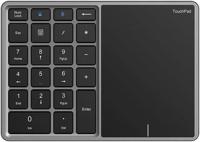 Main image of 2 In 1 Wireless Numeric Keypad Touch Mouse Pad TYPE-C Rechargeable Bluetooth 2.4G Dual Mode X Architecture Numeric Keypad