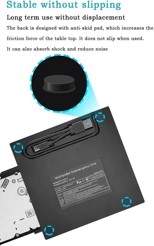 Alt view image 6 of 7 - TYPE-C USB 3.0 External Mobile Optical Disc Drive DVD Burner DVD/CD Multi Function Recorder Multi Purpose Interface Computer Universal