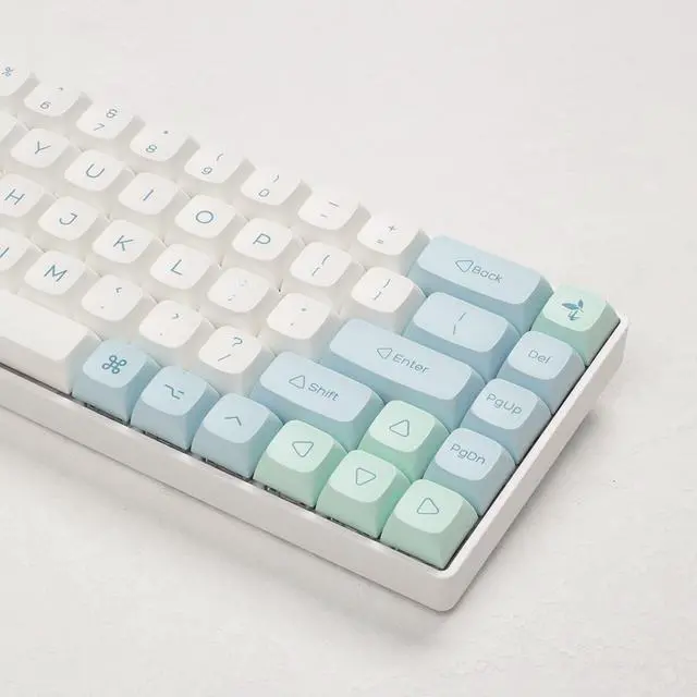 Alt view image 3 of 5 - Mint Ice Crystal Theme 135 XDA Keycaps PBT Dye-Sublimated XDA Profile for Mechanical Keyboard with English