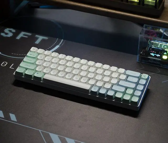 Alt view image 5 of 5 - Mint Ice Crystal Theme 135 XDA Keycaps PBT Dye-Sublimated XDA Profile for Mechanical Keyboard with English