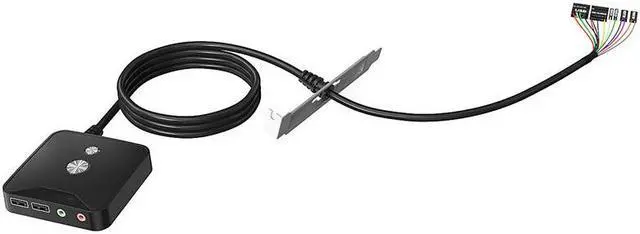 Alt view image 3 of 7 - Desktop Computer Switch Button Extension Cord with Dual USB Audio Desktop Host External On/Off Start / Reset /Audio Button Paste Type Computer Switch