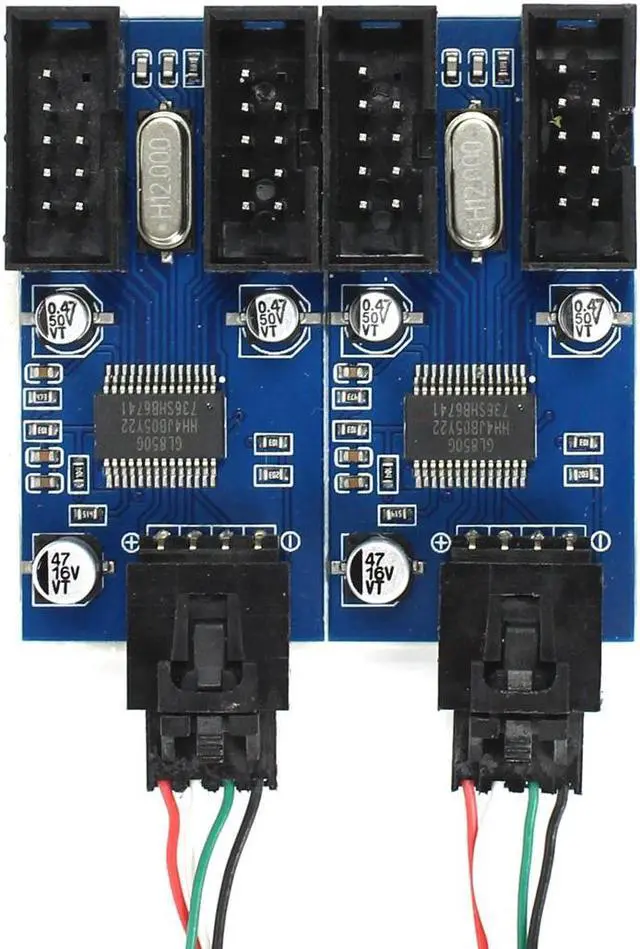 Alt view image 6 of 7 - Motherboard 9pin USB Header Splitter Male 1 to 4 Female Extension Cable Card Desktop 9-Pin USB HUB USB 2.0 9 pin Connector Adapter Port Multilier