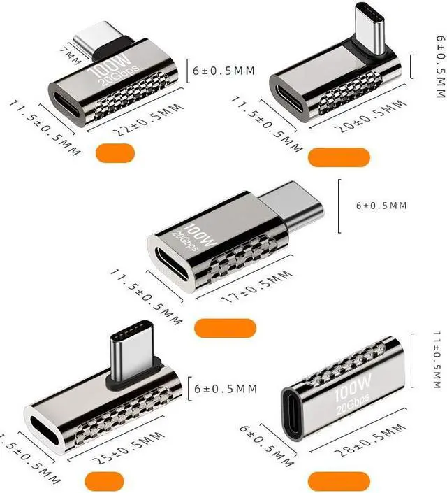 Alt view image 2 of 6 - USB C Adapter USB C Power Adapter Extension Charging 100W 20Gbps Video Transmissio for Connecting Type C Cable