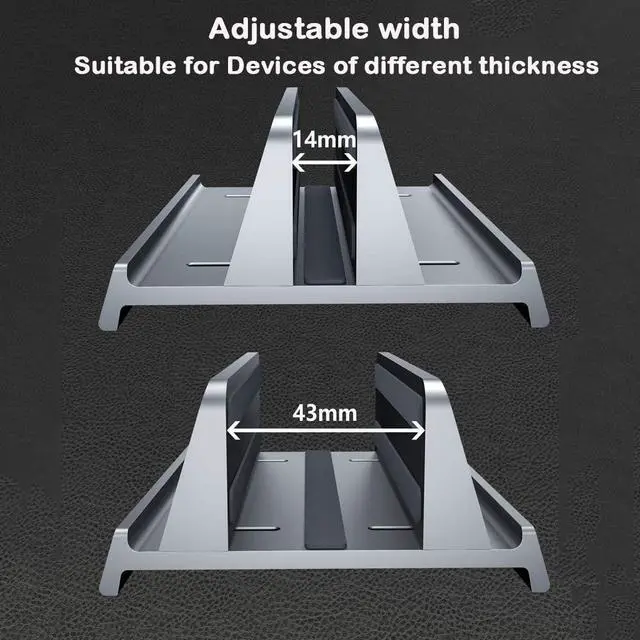 Alt view image 5 of 7 - Vertical Laptop Stand Holder Adjustable Desktop Notebook Dock 3 in 1 Space-Saving Stand for MacBook Pro Air, Laptop Accessories