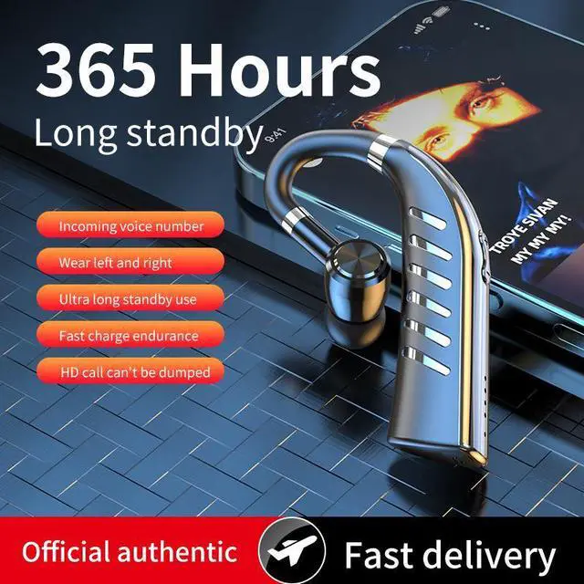 Alt view image 5 of 7 - Ear Hook Bluetooth Earphone Wireless Bluetooth 5.3 Business Earbud Single Earphone With Microphone 36 Hours for Driving Meeting