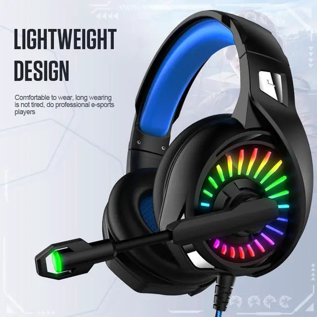Alt view image 2 of 7 - Wired Gaming Headphones USB Wired & 3.5mm Stereo Gamer Headset with Microphone 7.1 Surround Super Base RGB Backlight PC Headphones (with Dual 3.5mm Adapter Cable)