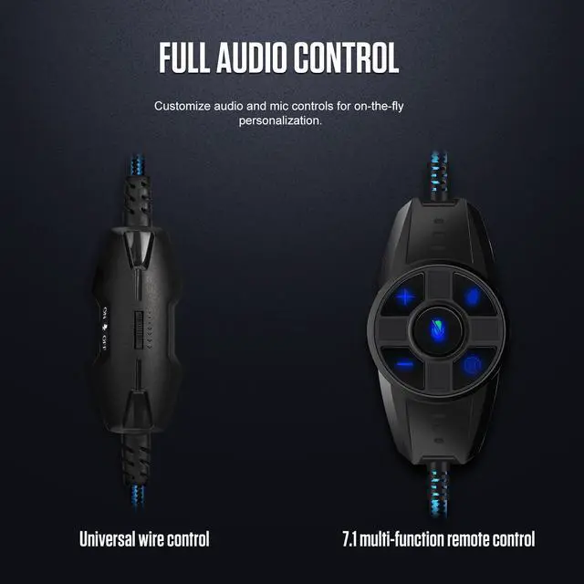Alt view image 6 of 7 - Wired Gaming Headphones USB Wired & 3.5mm Stereo Gamer Headset with Microphone 7.1 Surround Super Base RGB Backlight PC Headphones (with Dual 3.5mm Adapter Cable)