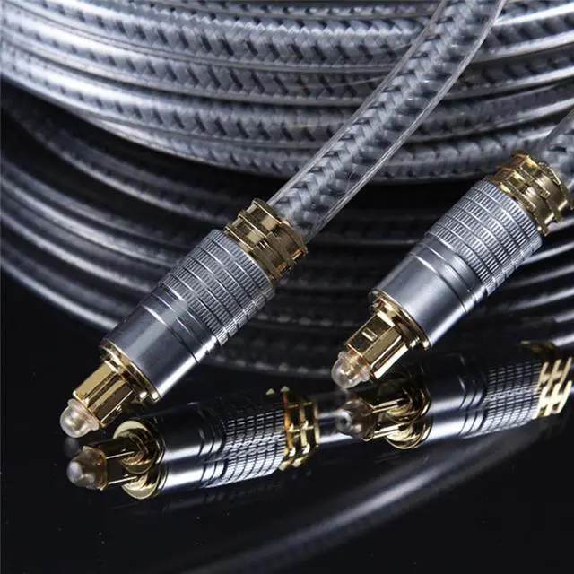 Alt view image 4 of 5 - Spdif Optical Cable OD 8.0 mm Gold Connector Digital Fiber Optical Toslink Audio Cable