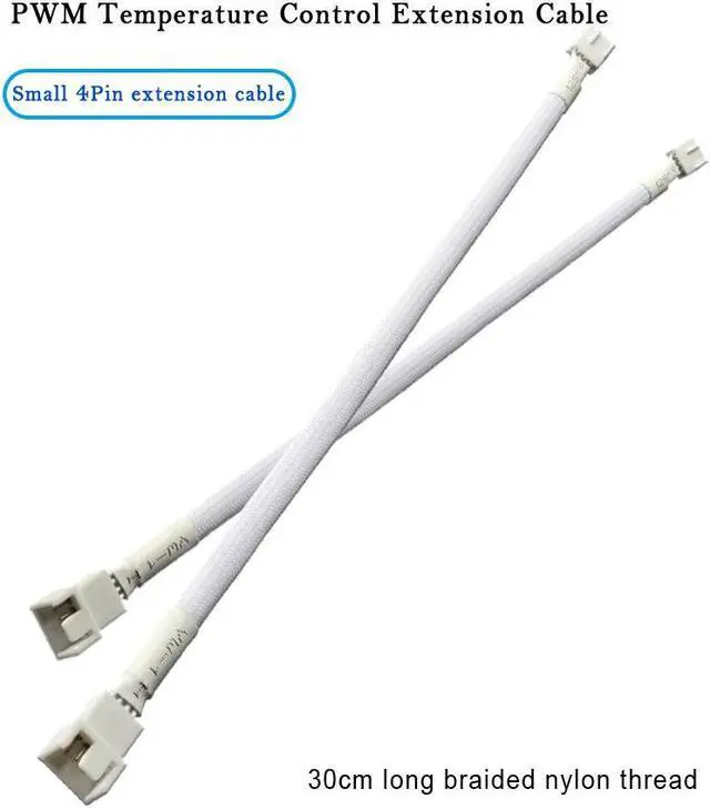 Alt view image 2 of 6 - 30CM/11.8inch Motherboard 4Pin Chassis Fan 3Pin 4Pin Fan Temperature Control Extension Cable CPU Fan Extension Cord