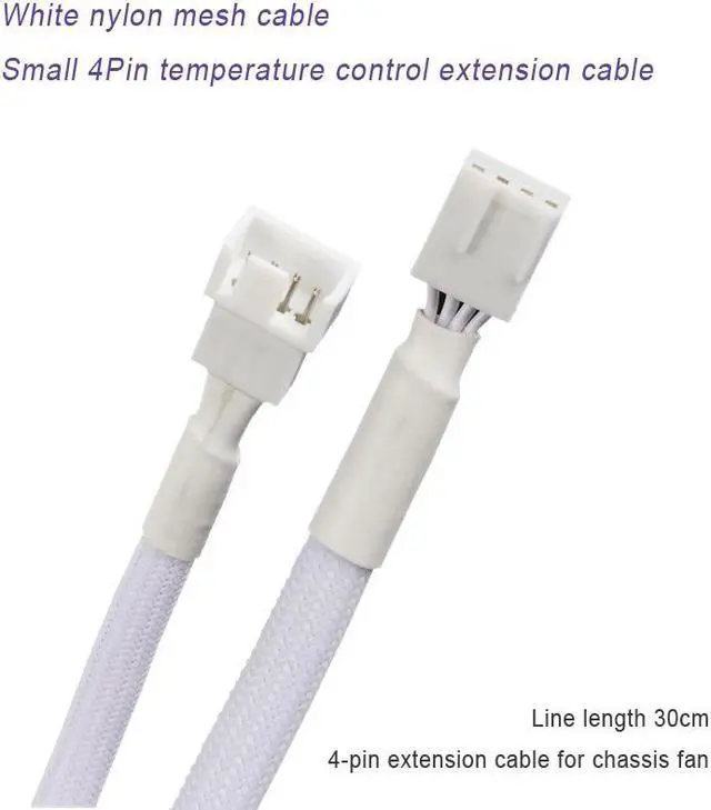 Alt view image 4 of 6 - 30CM/11.8inch Motherboard 4Pin Chassis Fan 3Pin 4Pin Fan Temperature Control Extension Cable CPU Fan Extension Cord
