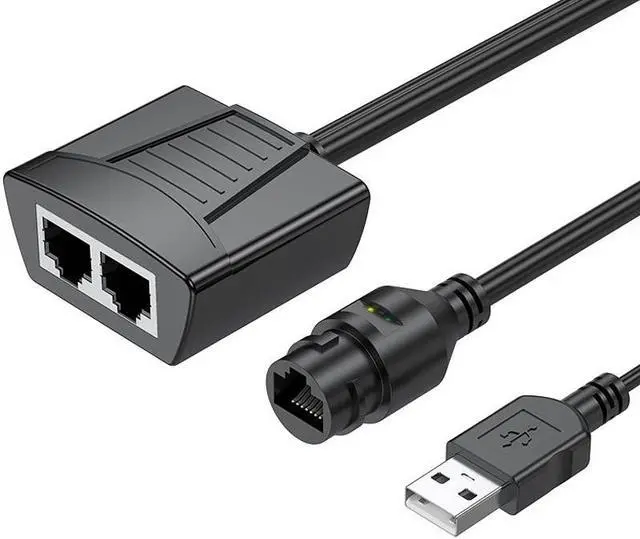 Main image of Network Cable Splitter 1 In 2 Network Connector Adapter Simultaneously Connected The Internet with Power Supply Broadband Adapter - Female Version