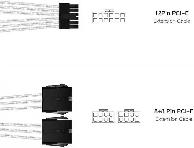 Alt view image 2 of 7 - 12Pin PCI-E to Dual 8Pin PCI-E Graphics Card Power Adapter Cable 12Pin PCI-E to Dual 8Pin PCI-E GPU Cable