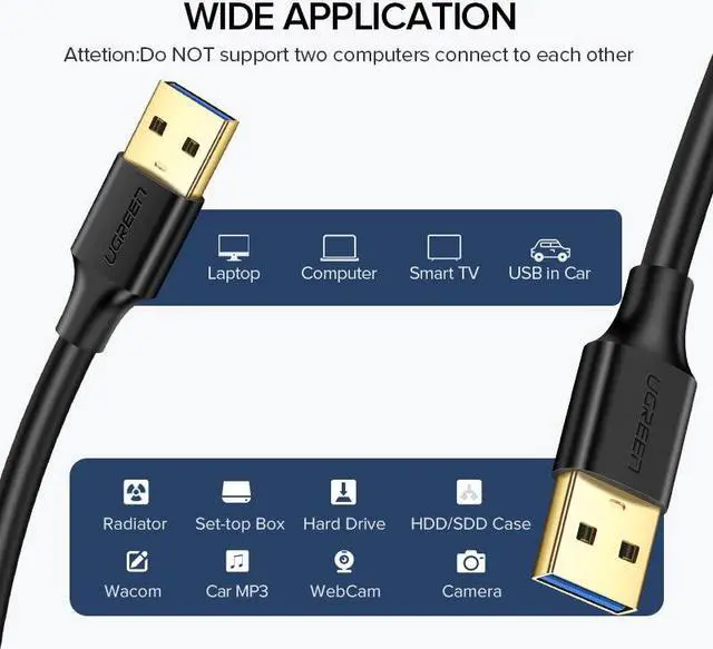 Alt view image 2 of 7 - 3.28ft/6.56ft USB Extension Cable USB to USB Cable Type A Male to Male USB 3.0 Extension Cable for Radiator Hard Disk Webcom USB 3.0 Cable Extender